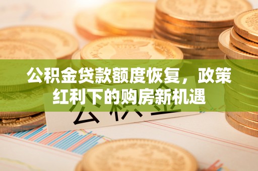 隆德公积金贷款额度恢复，政策红利下的购房新机遇