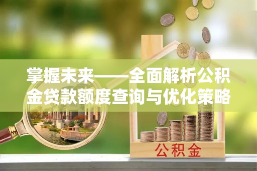 隆德掌握未来——全面解析公积金贷款额度查询与优化策略