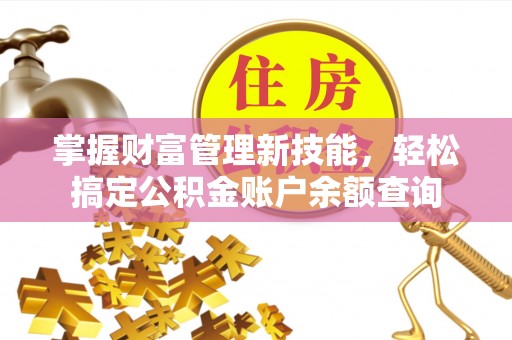 隆德掌握财富管理新技能，轻松搞定公积金账户余额查询