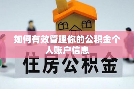 隆德如何有效管理你的公积金个人账户信息