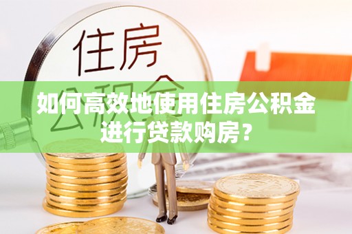 隆德如何高效地使用住房公积金进行贷款购房？