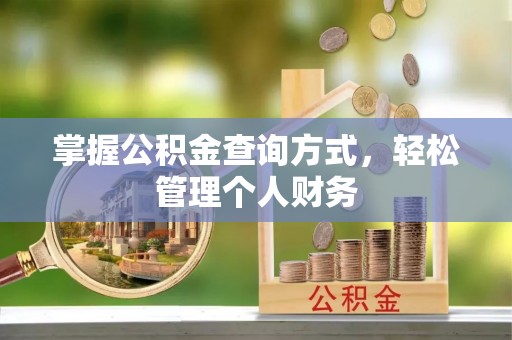 隆德掌握公积金查询方式，轻松管理个人财务